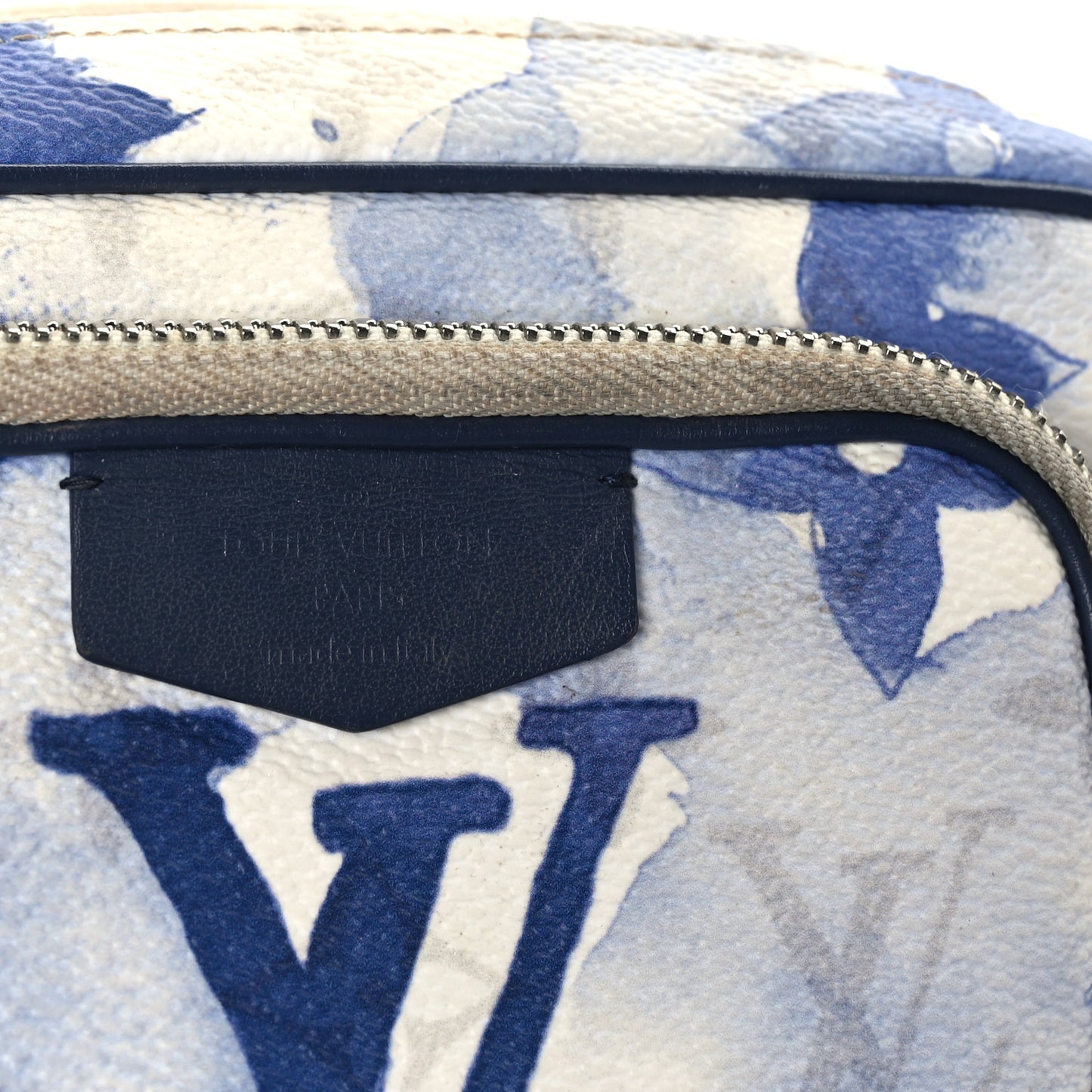 Monogram Watercolor Outdoor Pouch Blue