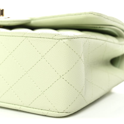 Chanel Caviar Quilted Small Double Flap Light Green 10 of 10