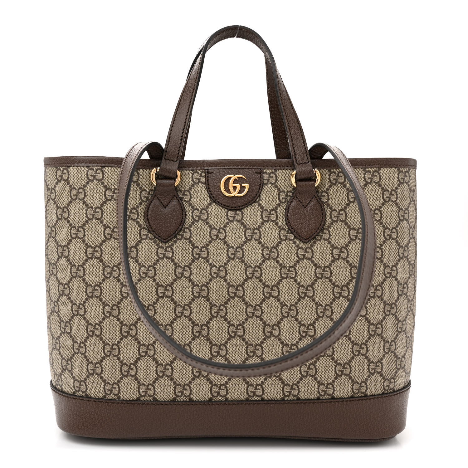 Gucci GG Supreme Monogram Textured Calfskin Small Ophidia Shoulder Tote Bag Beige Ebony New Acero 1 of 10