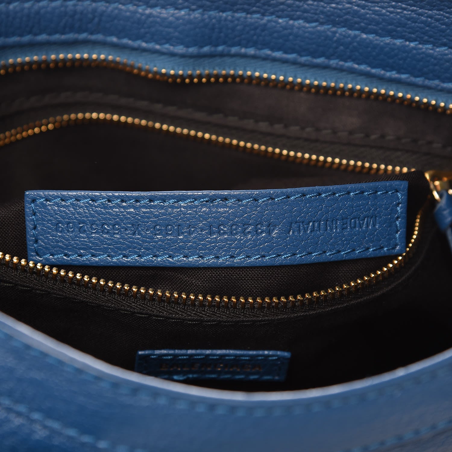 Balenciaga Shiny Goatskin Gold Metallic Edge Hardware S City Bleu Abysse 7 of 9