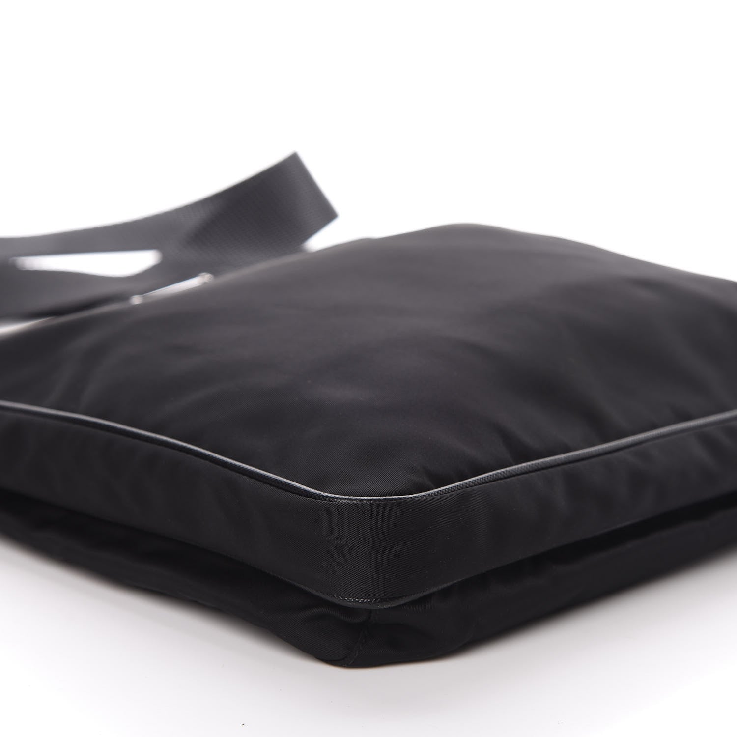 Prada Nylon Flat Messenger Bag Black 6 of 9