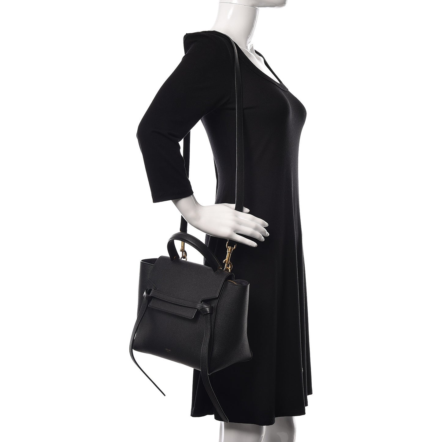 Grained Calfskin Micro Belt Bag Black