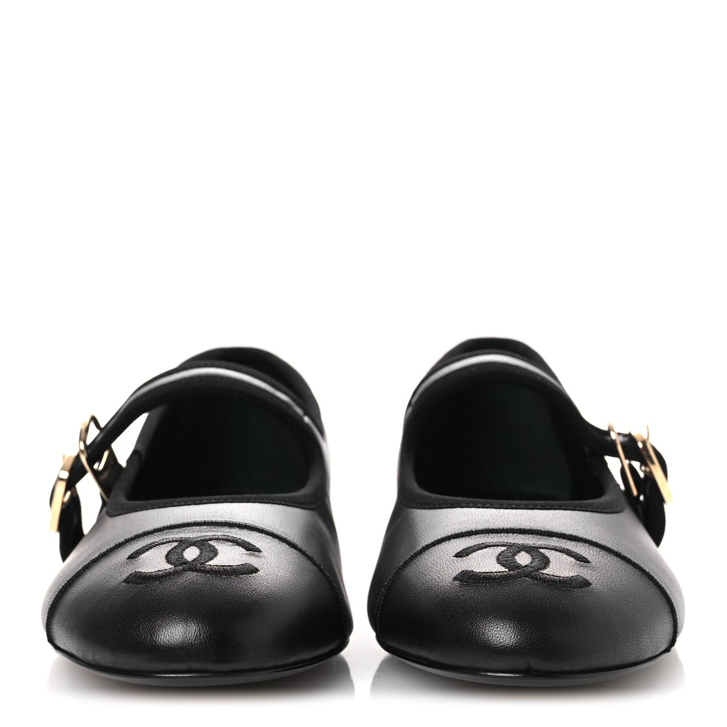Lambskin Mary Jane Flats 37 Black