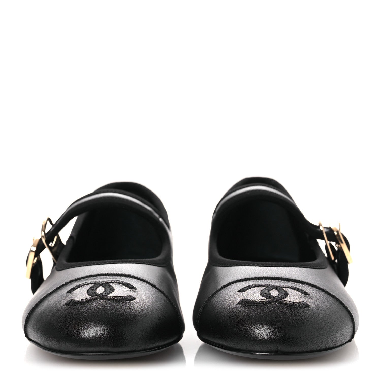 Chanel Lambskin Mary Jane Flats 37 Black 3 of 11