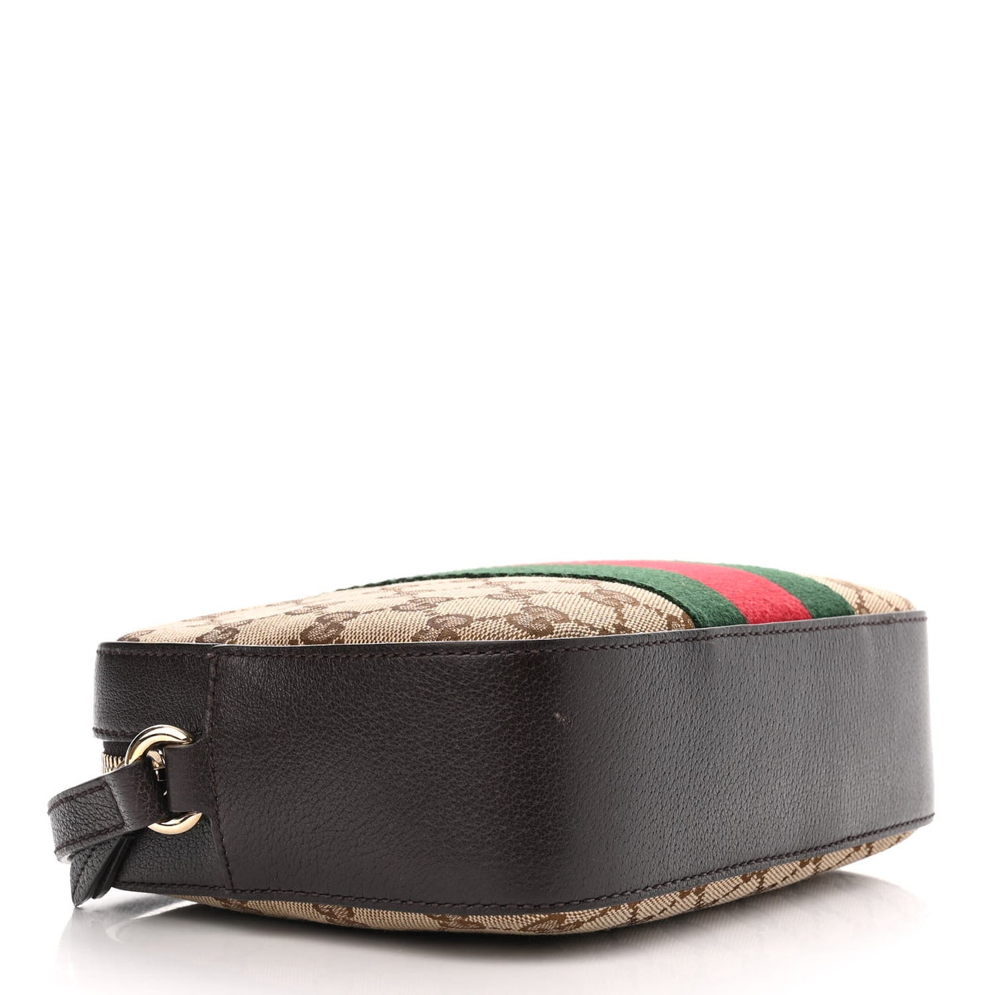 GG Supreme Monogram Web Small Webby Bee Shoulder Bag Dark Brown
