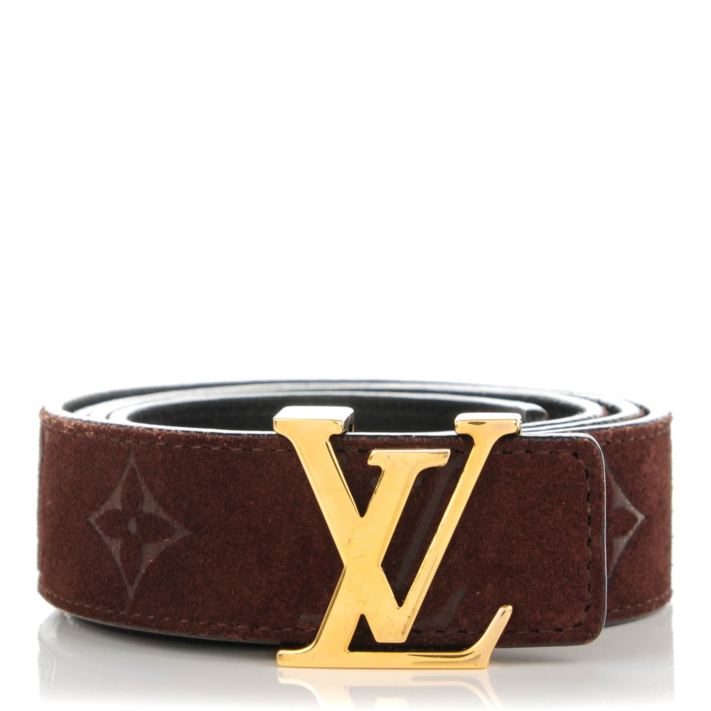 Suede Monogram 30mm LV Initiales Belt 90 36