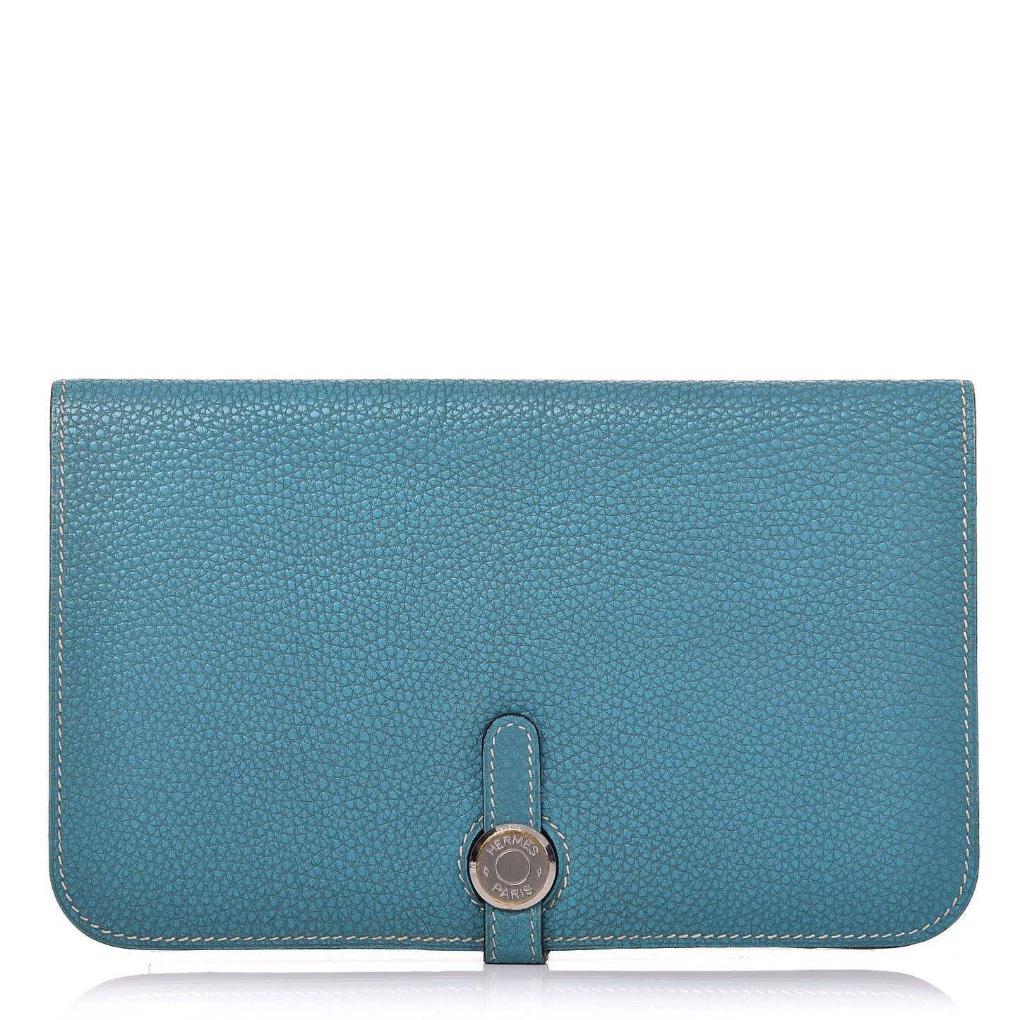 Taurillon Clemence Dogon Duo Wallet Blue Jean