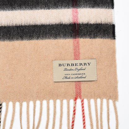 Burberry Cashmere Giant Check Fringe Scarf Camel 4 of 6