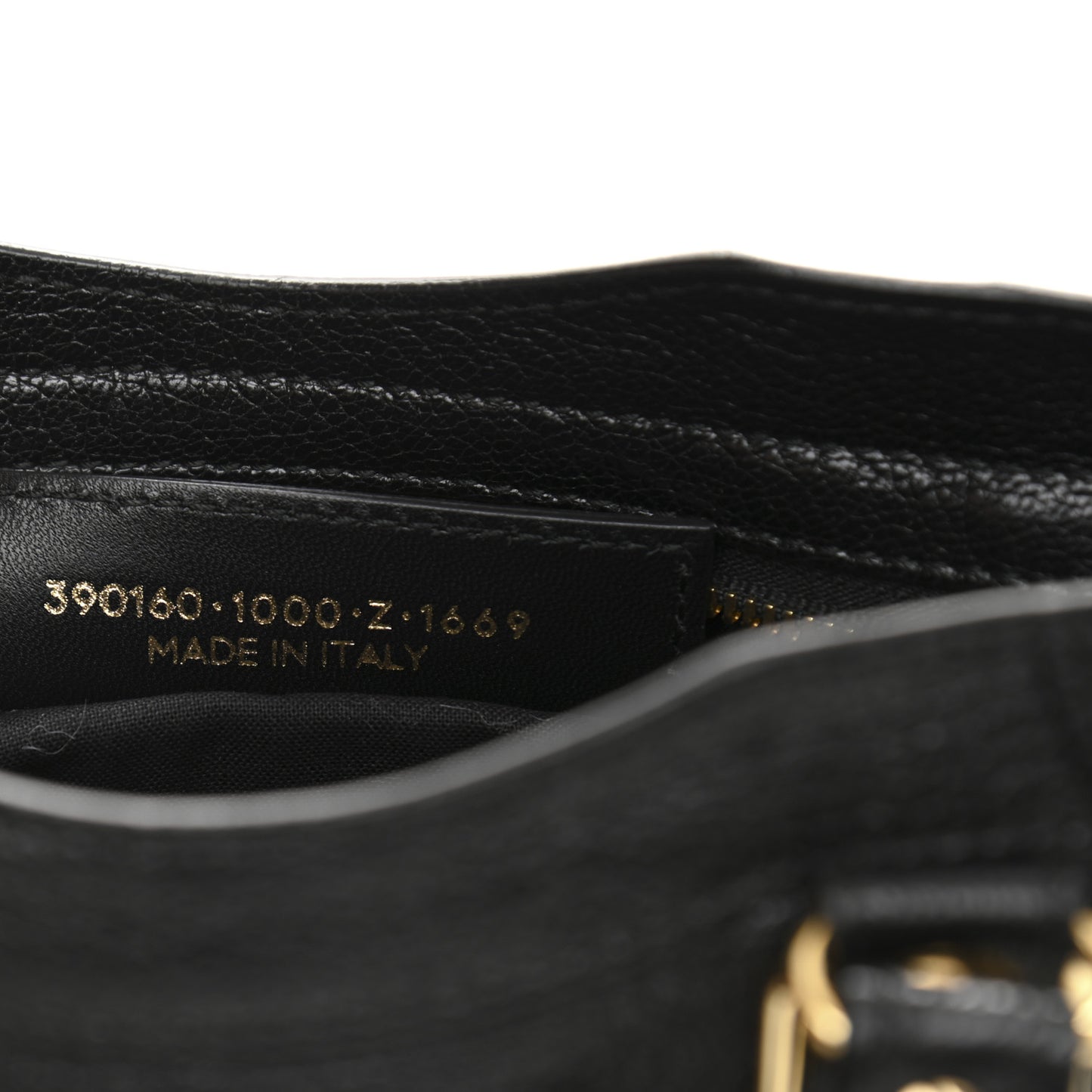 Chevre Gold Metallic Edge Hardware Mini City Black