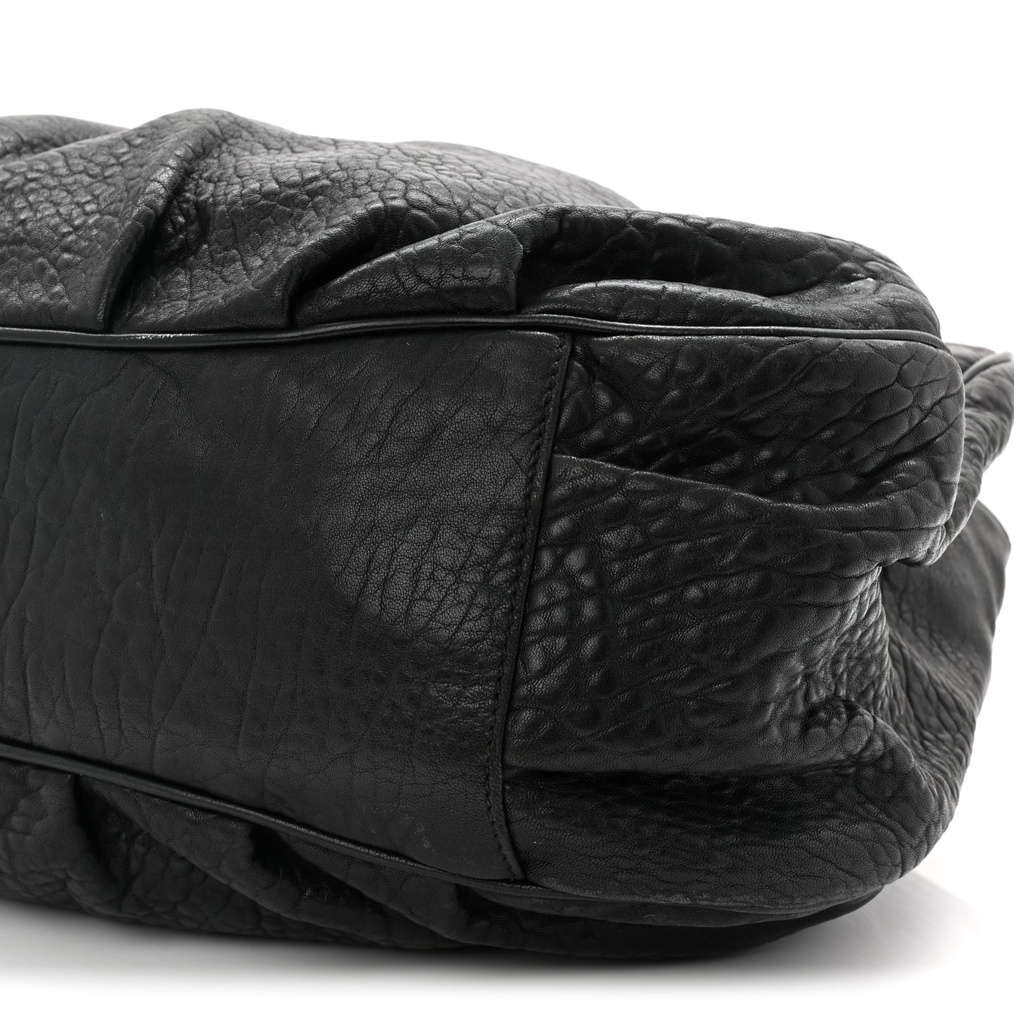 Crinkled Lambskin Mia Tote Black