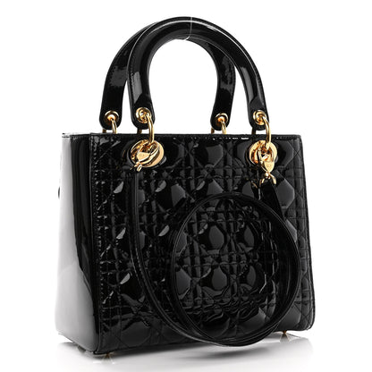 Christian Dior Patent Cannage Medium Lady Dior Black 3 of 10