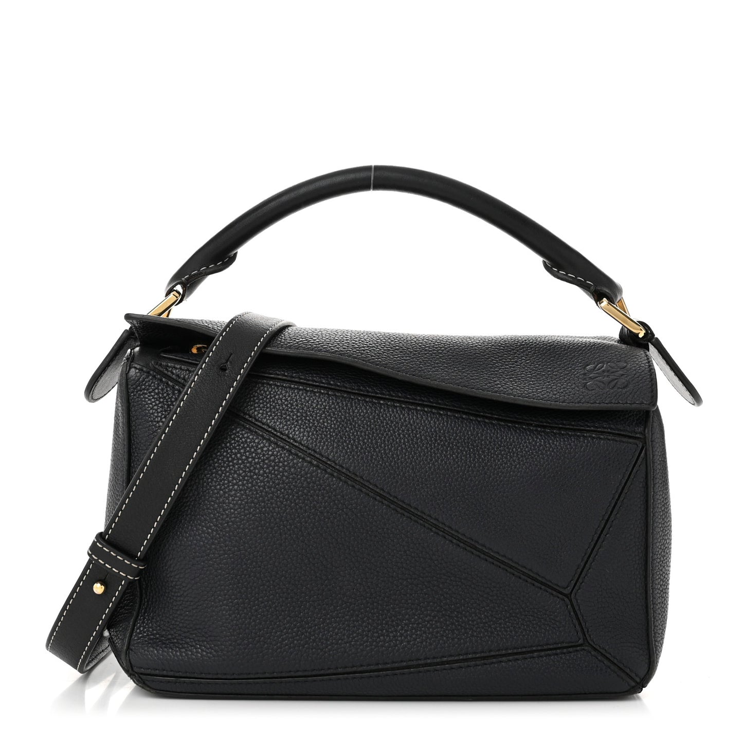 Calfskin Small Puzzle Bag Midnight Blue Black