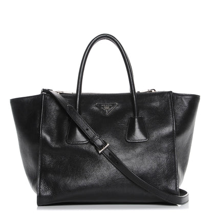 Prada Glace Calf Twin Pocket Tote Nero Black 1 of 8