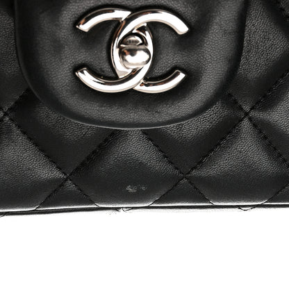 Chanel Lambskin Quilted Jumbo Double Flap Black 17 of 18