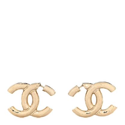 Chanel Metal Large CC Earrings Light Gold 1 of 4