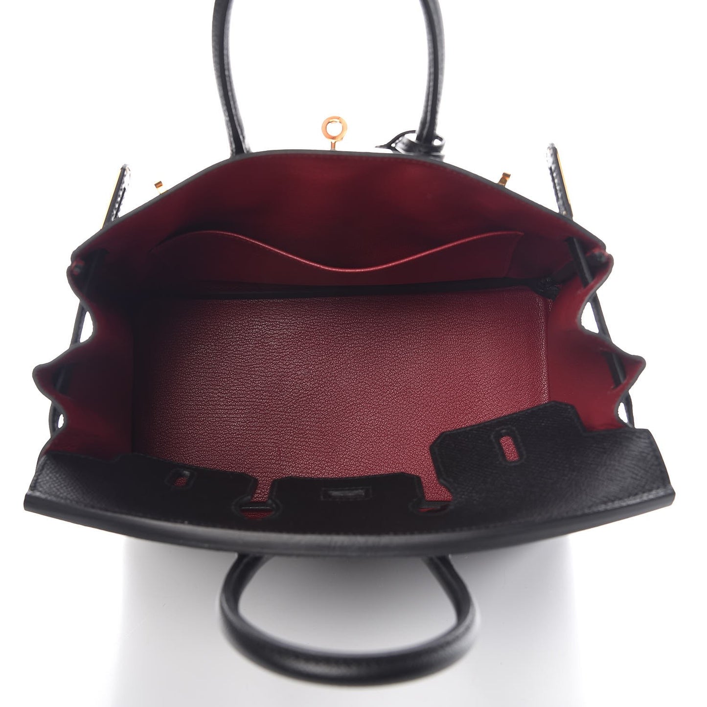 Epsom Horseshoe Birkin 25 Black Rouge Vif