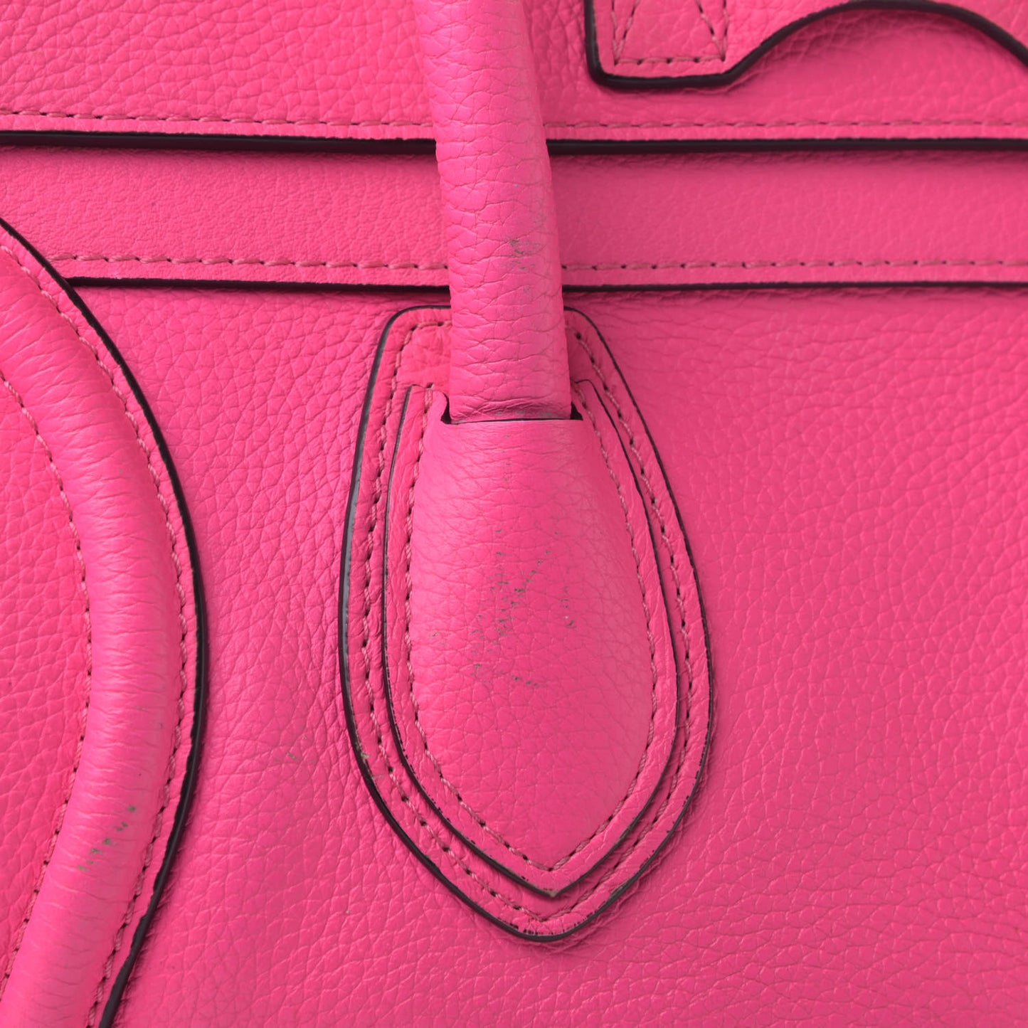 Drummed Calfskin Mini Luggage Fluo Pink