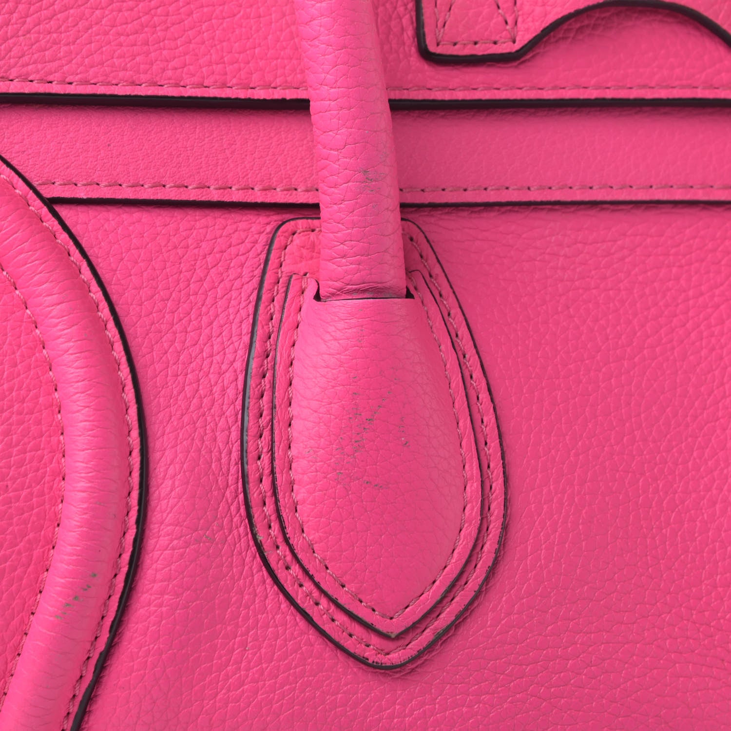 Celine Drummed Calfskin Mini Luggage Fluo Pink 10 of 20