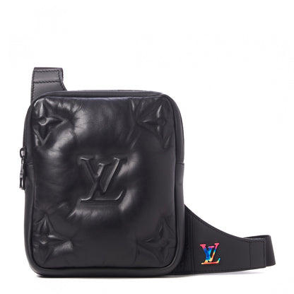 Louis Vuitton Lambskin Puffer Asymmetrical Sling Bag Black 1 of 8