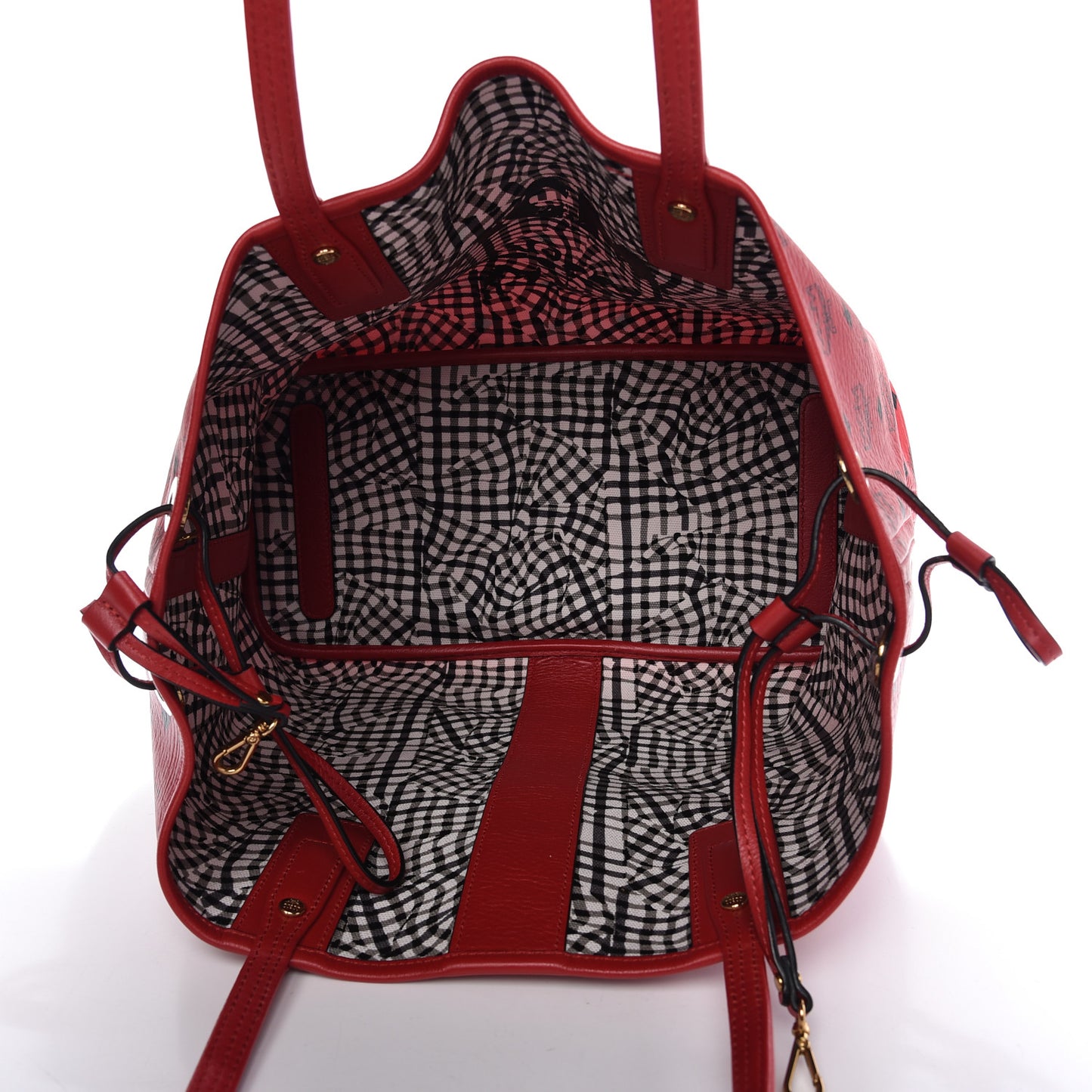 Visetos Medium Liz Reversible Shopper Tote Ruby Red