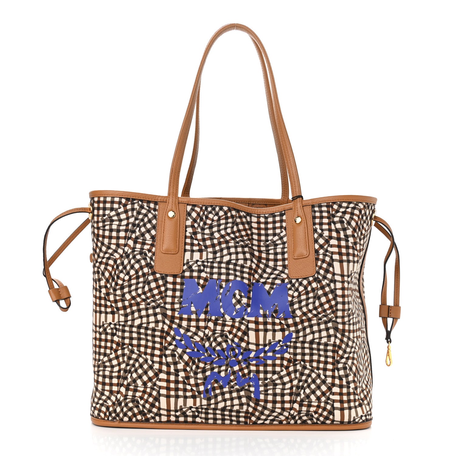 MCM Visetos Medium Liz Reversible Shopper Tote Cognac 4 of 16