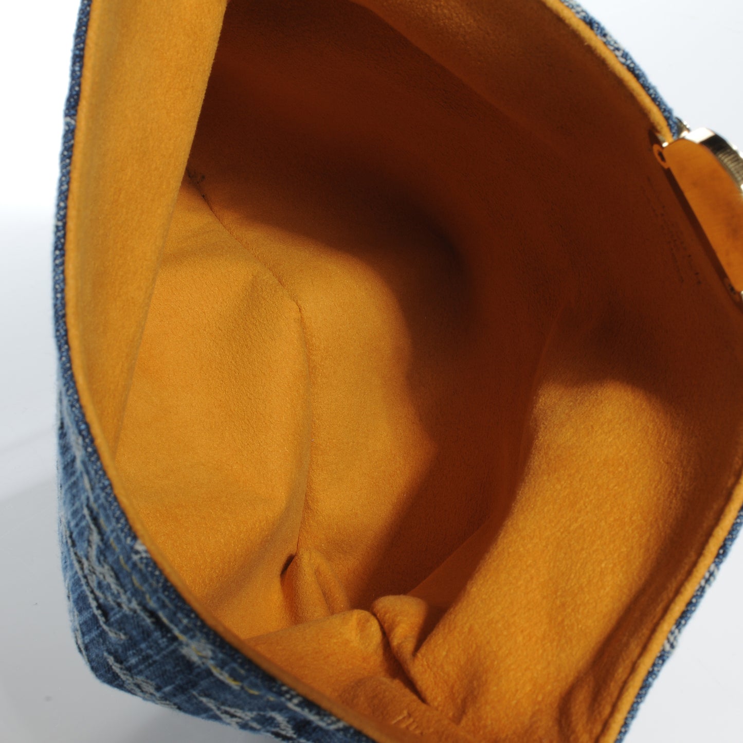 Monogram Denim Pochette Plat Clutch Blue