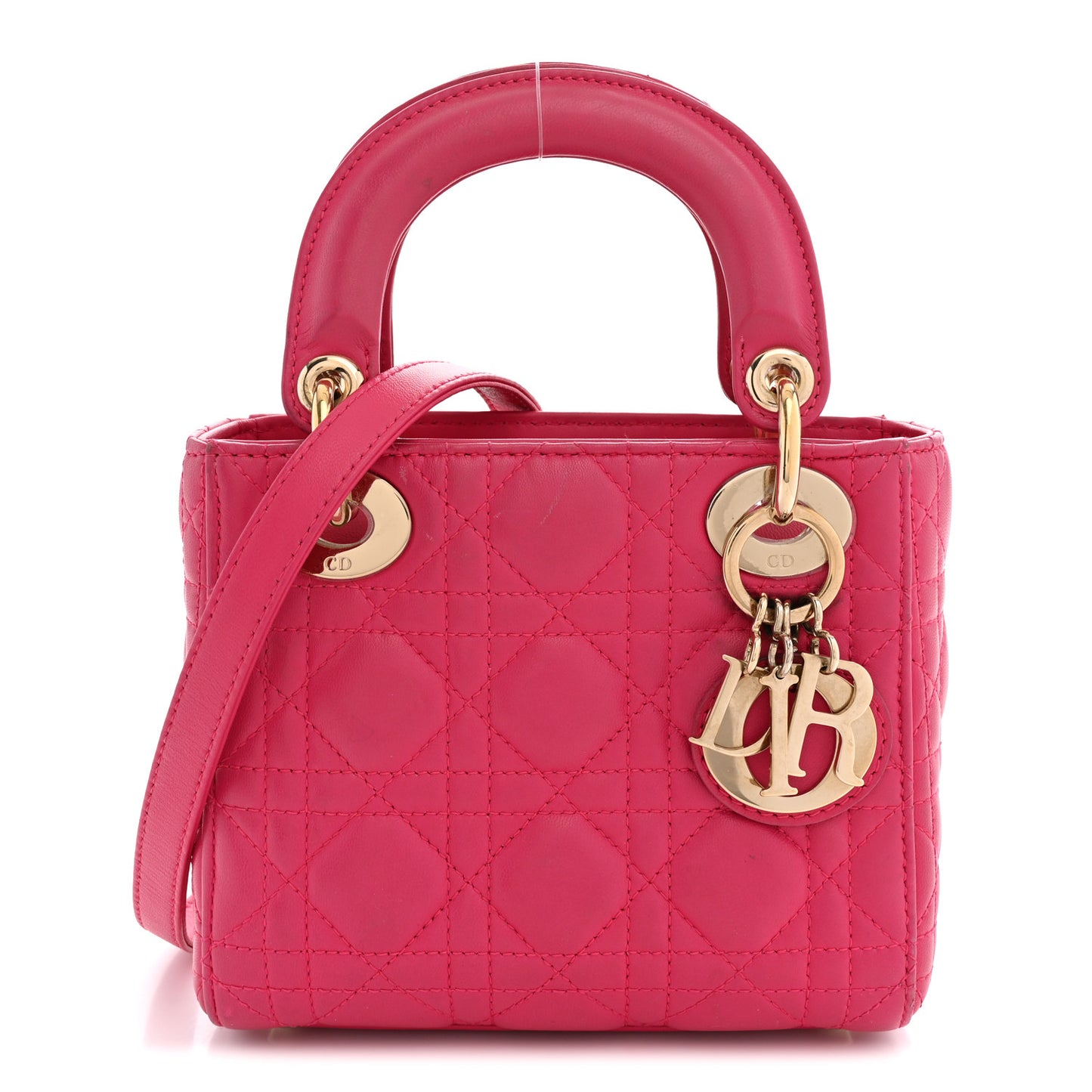 Lambskin Cannage Mini Lady Dior Pink