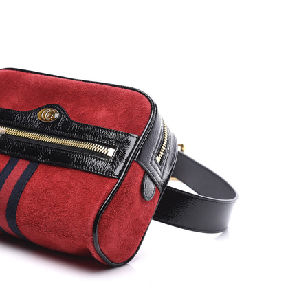 Gucci Suede Small Ophidia Belt Bag 85 34 Hibiscus Red 8 of 10