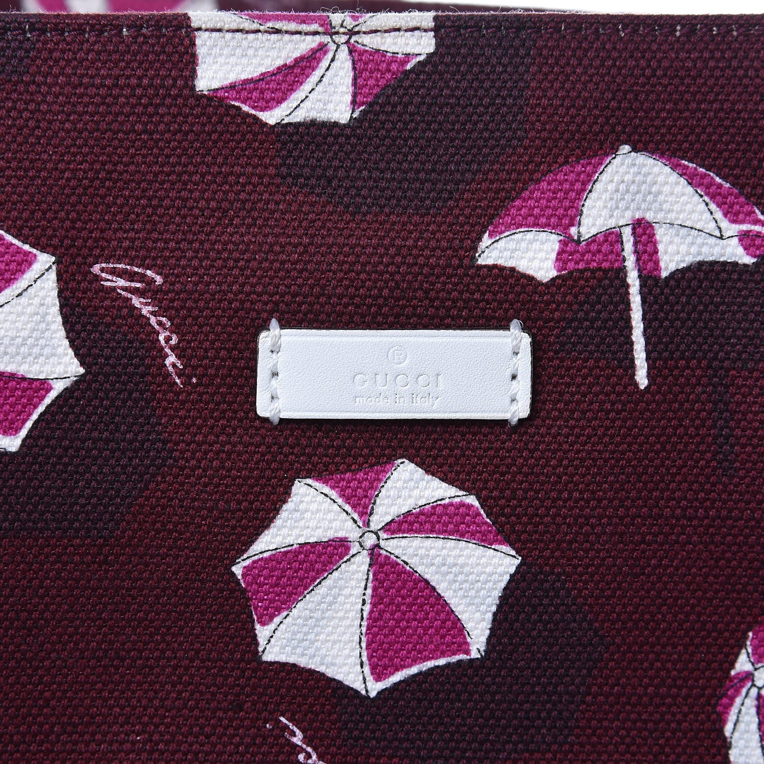 Gucci Canvas Medium Umbrella Tote Red 10 of 13