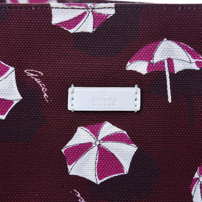 Gucci Canvas Medium Umbrella Tote Red 10 of 13