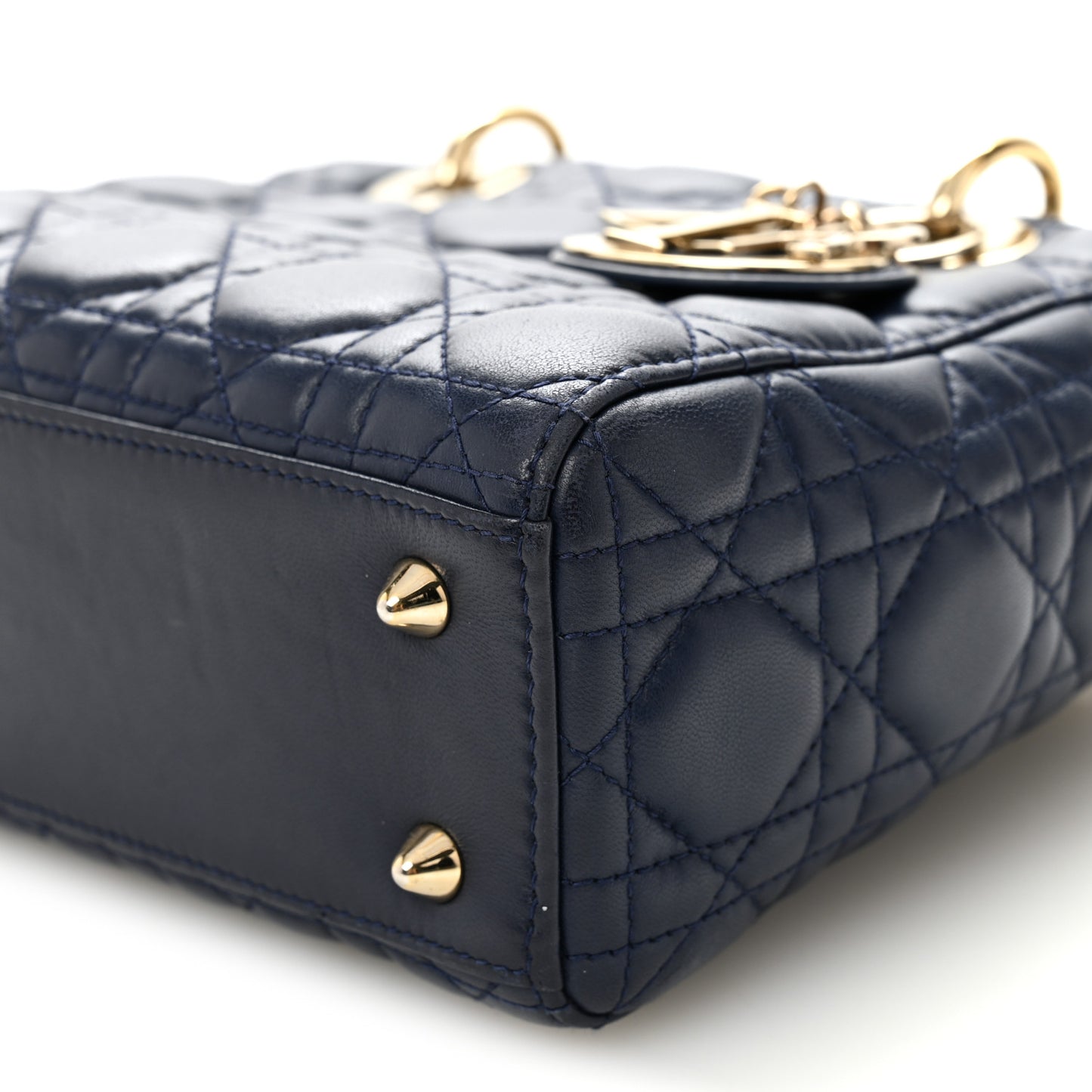 Lambskin Cannage Small Lucky Badges My Lady Dior Navy