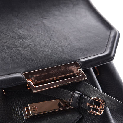 Alexander Wang Pebbled Calfskin Prisma Skeletal Backpack Black Rose Gold Hardware 8 of 13