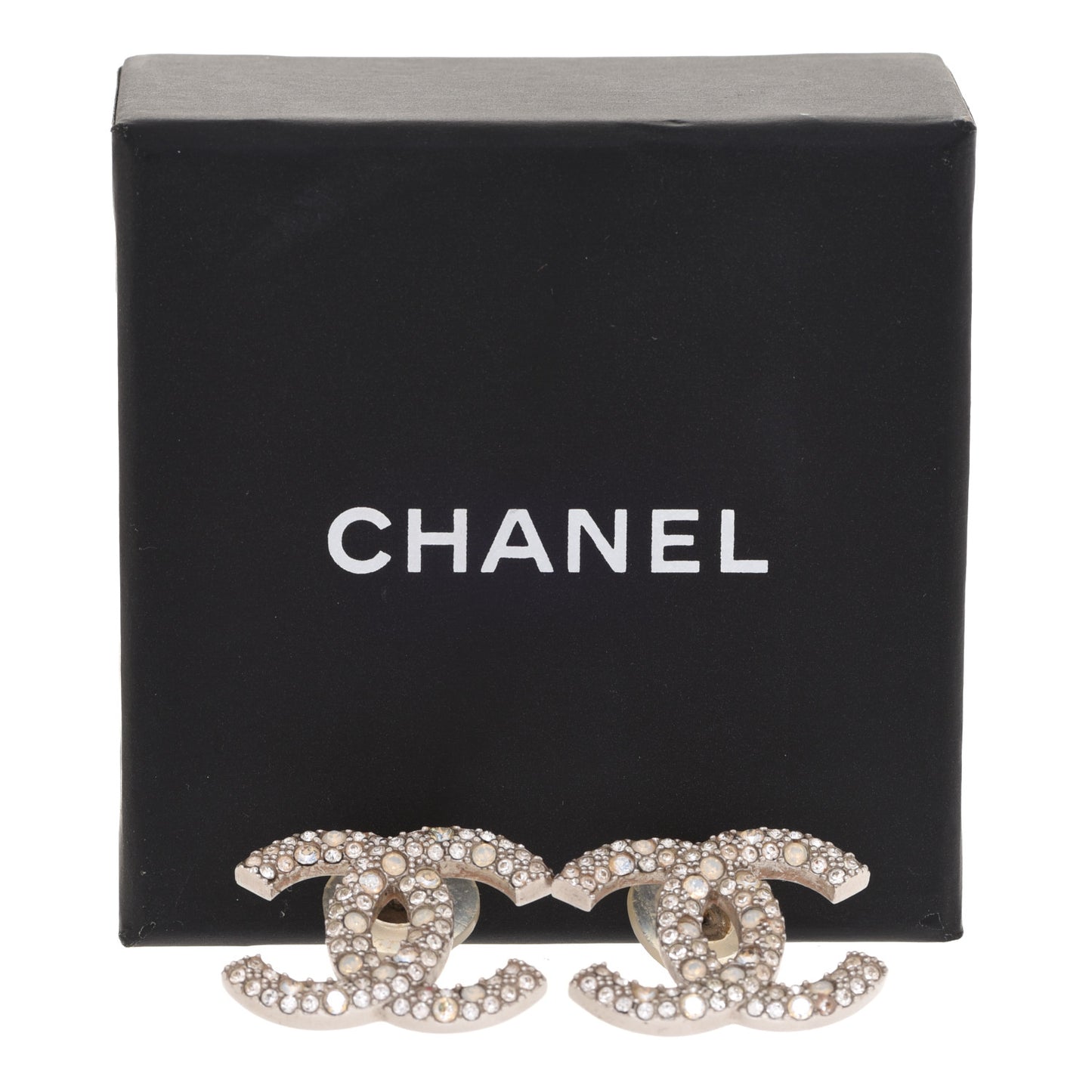 Crystal CC Earrings Silver