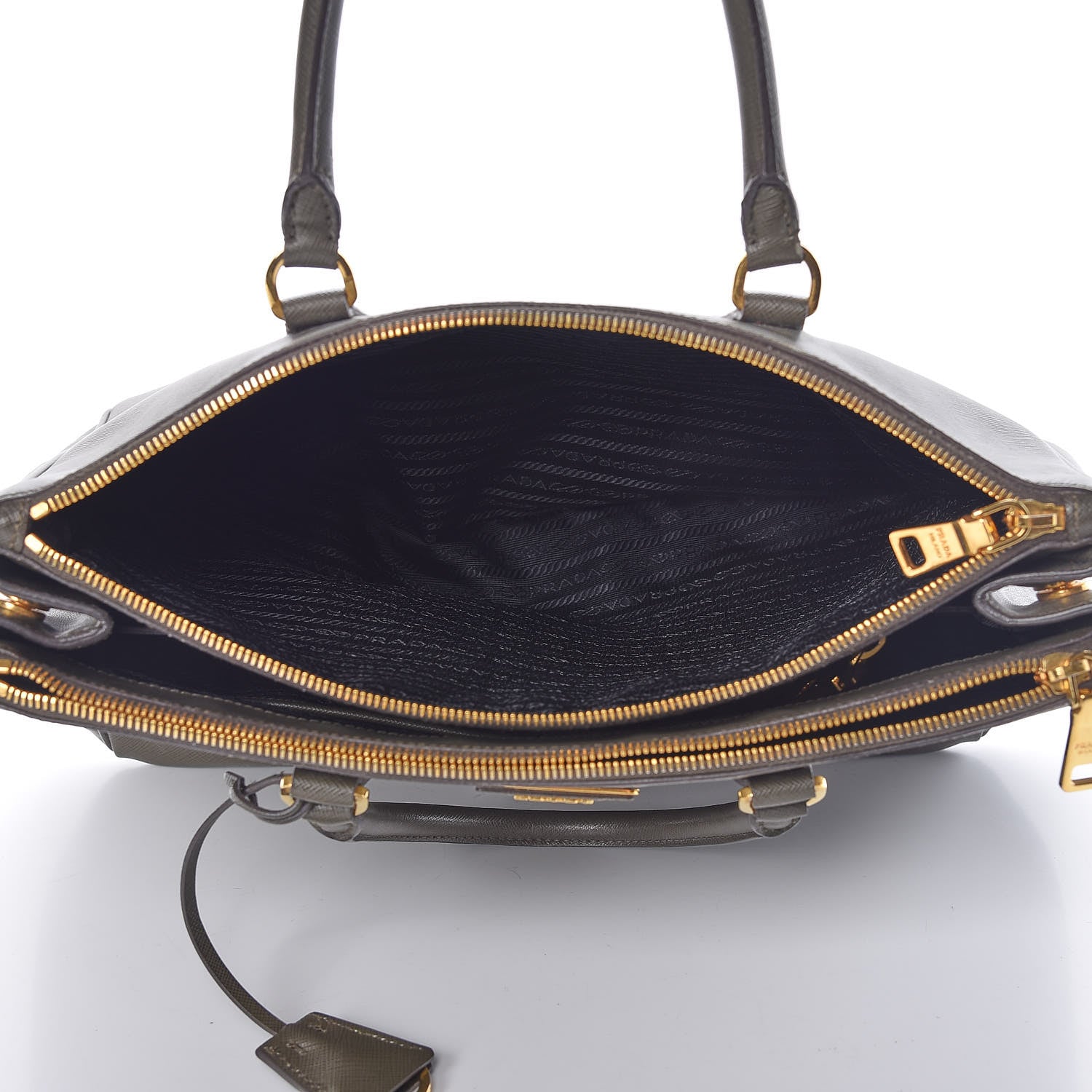 Prada Saffiano Large Galleria Double Zip Tote Militare 6 of 16