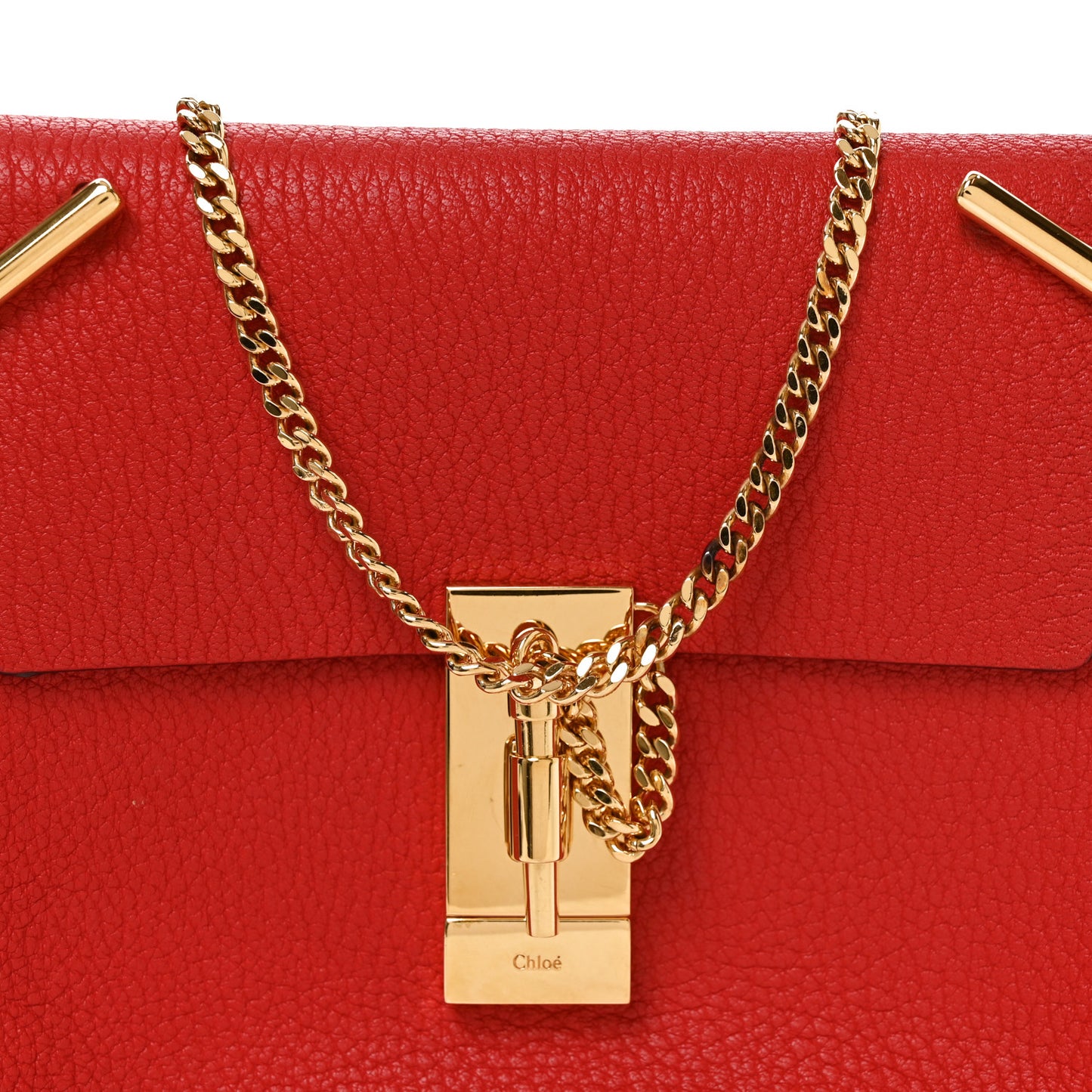 Grained Lambskin Mini Drew Shoulder Bag Plaid Red