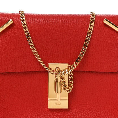 Chloe Grained Lambskin Mini Drew Shoulder Bag Plaid Red 6 of 8