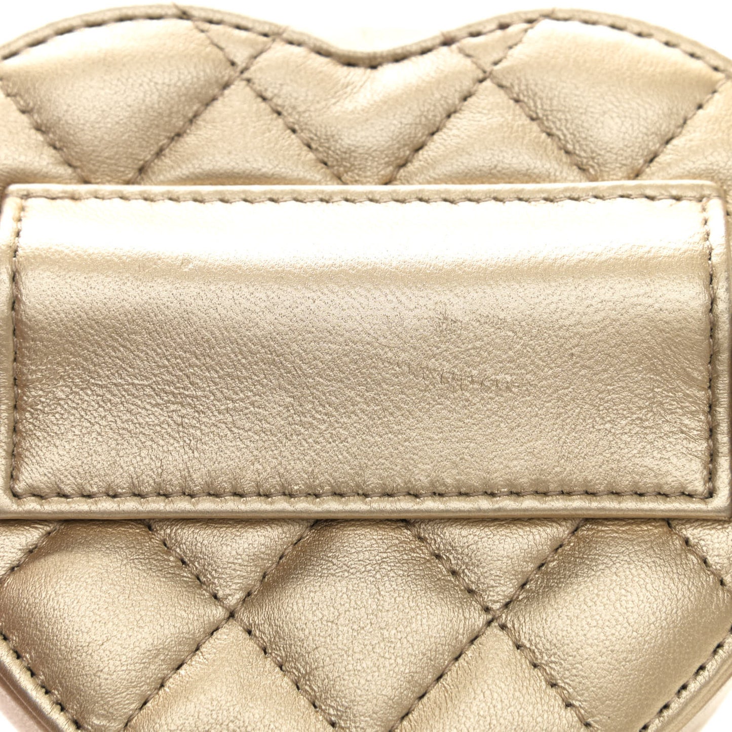 Metallic Lambskin Quilted CC In Love Heart Waist Belt Bag With Chain Gold