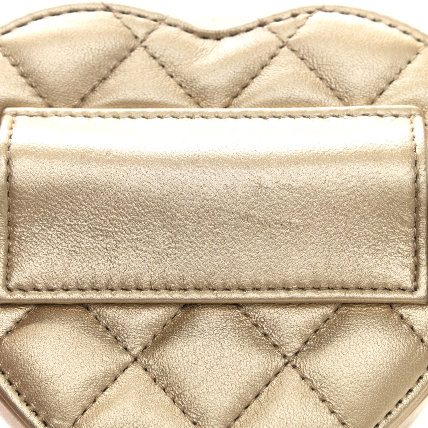 Chanel Metallic Lambskin Quilted CC In Love Heart Waist Belt Bag With Chain Gold 9 of 10