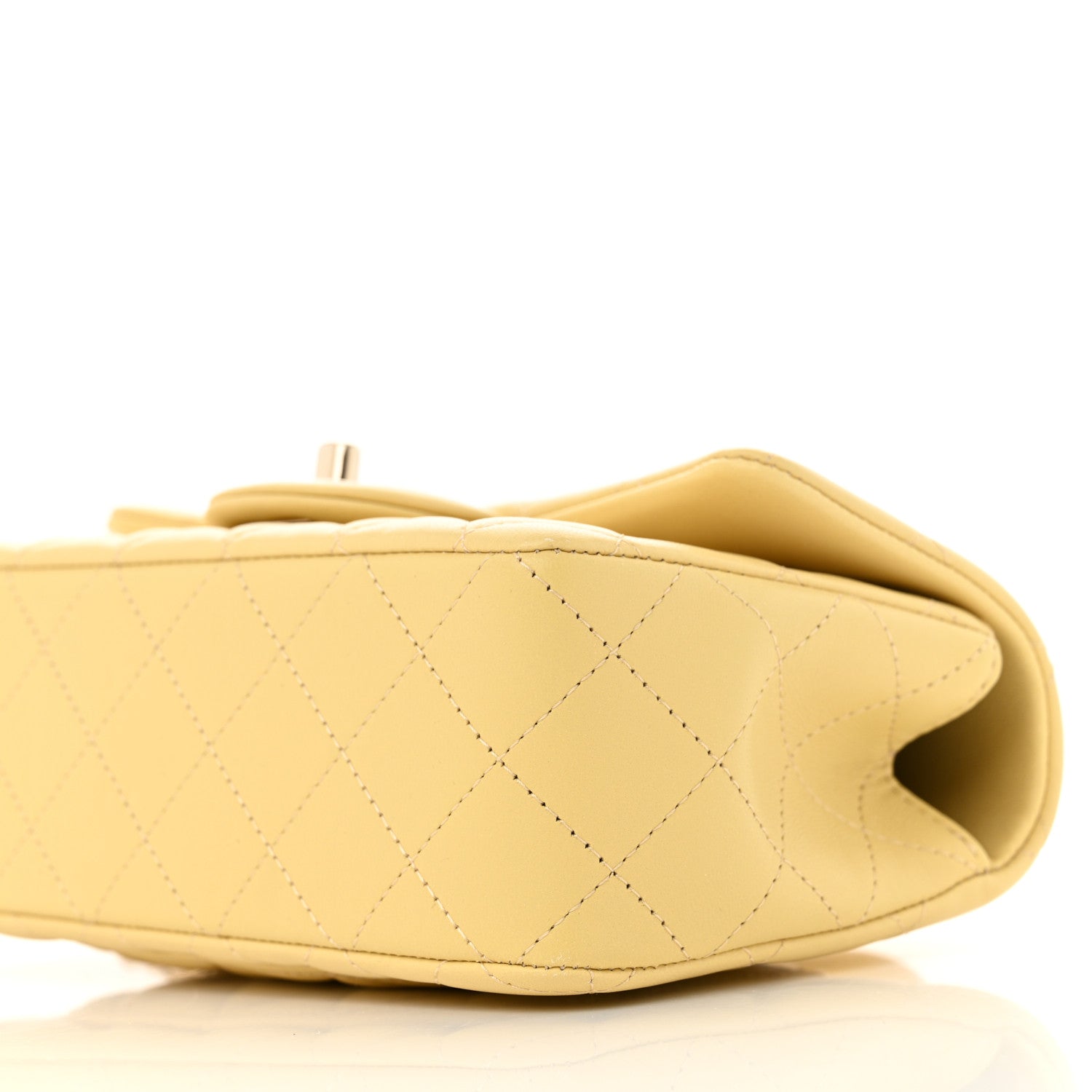 Chanel Lambskin Quilted Mini Top Handle Rectangular Flap Yellow 10 of 10