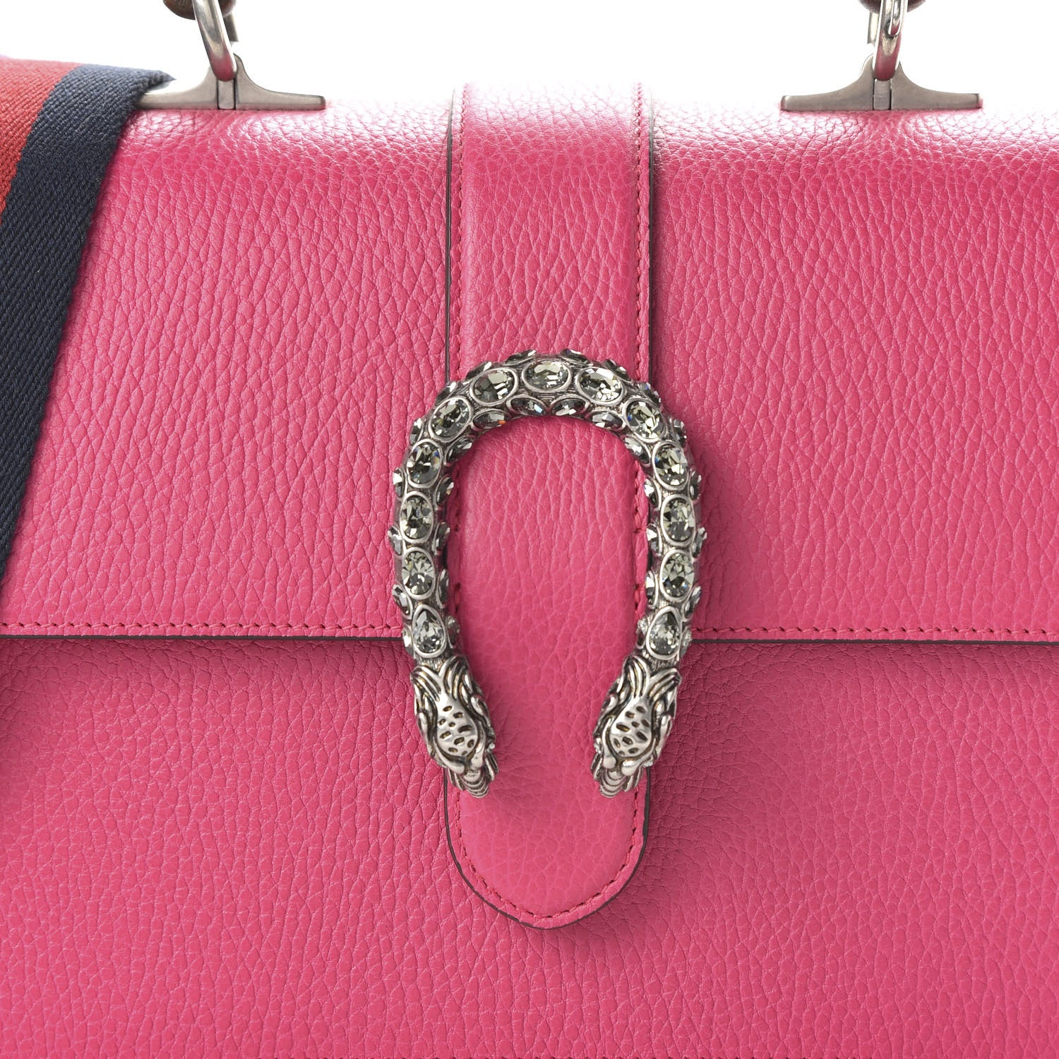 Gucci Dollar Calfskin Crystal Web Medium Dionysus Bamboo Top Handle Bag Box Pink Black Diamond 9 of 9