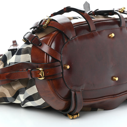 Burberry House Check Bridle Calfskin Belted Satchel Brown 9 of 10