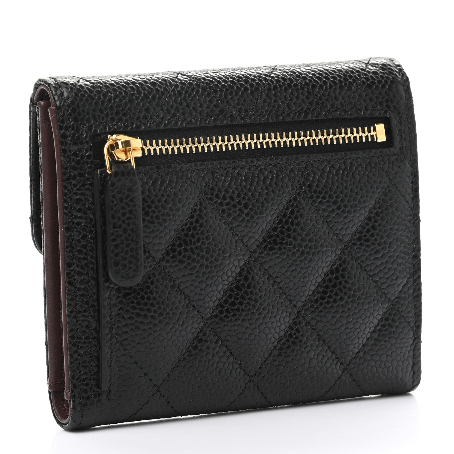 Chanel Caviar Quilted Compact Flap Wallet Black 3 of 8