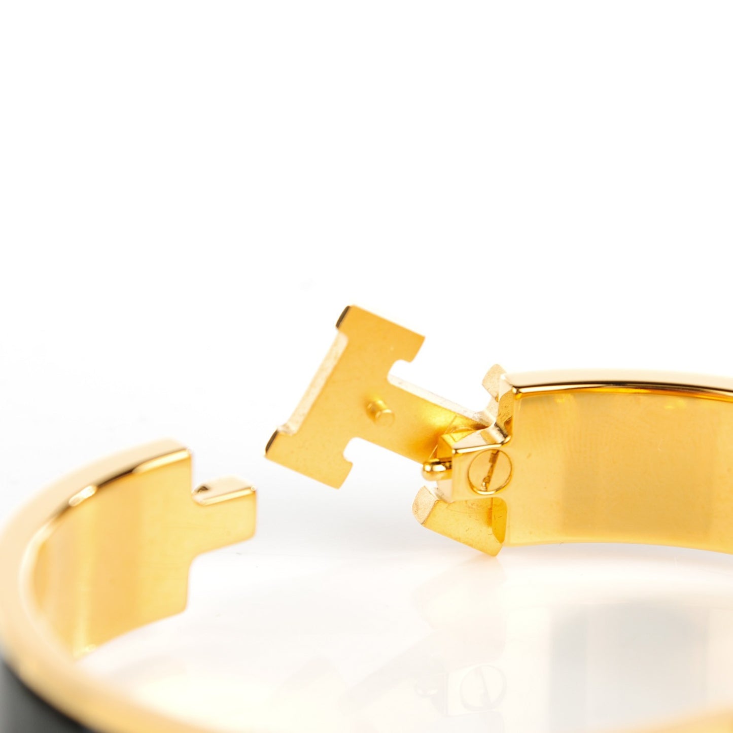 Enamel Narrow Clic Clac H Bracelet PM Black