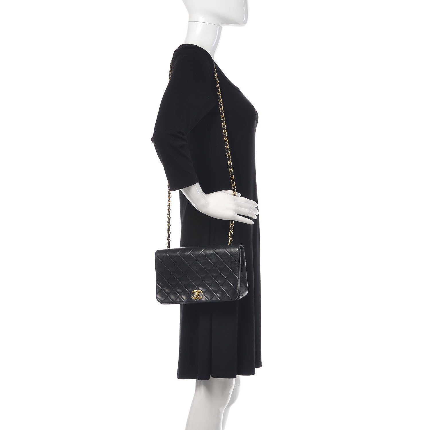 Chanel Lambskin Quilted Small Single Flap Bag Black 2 of 15