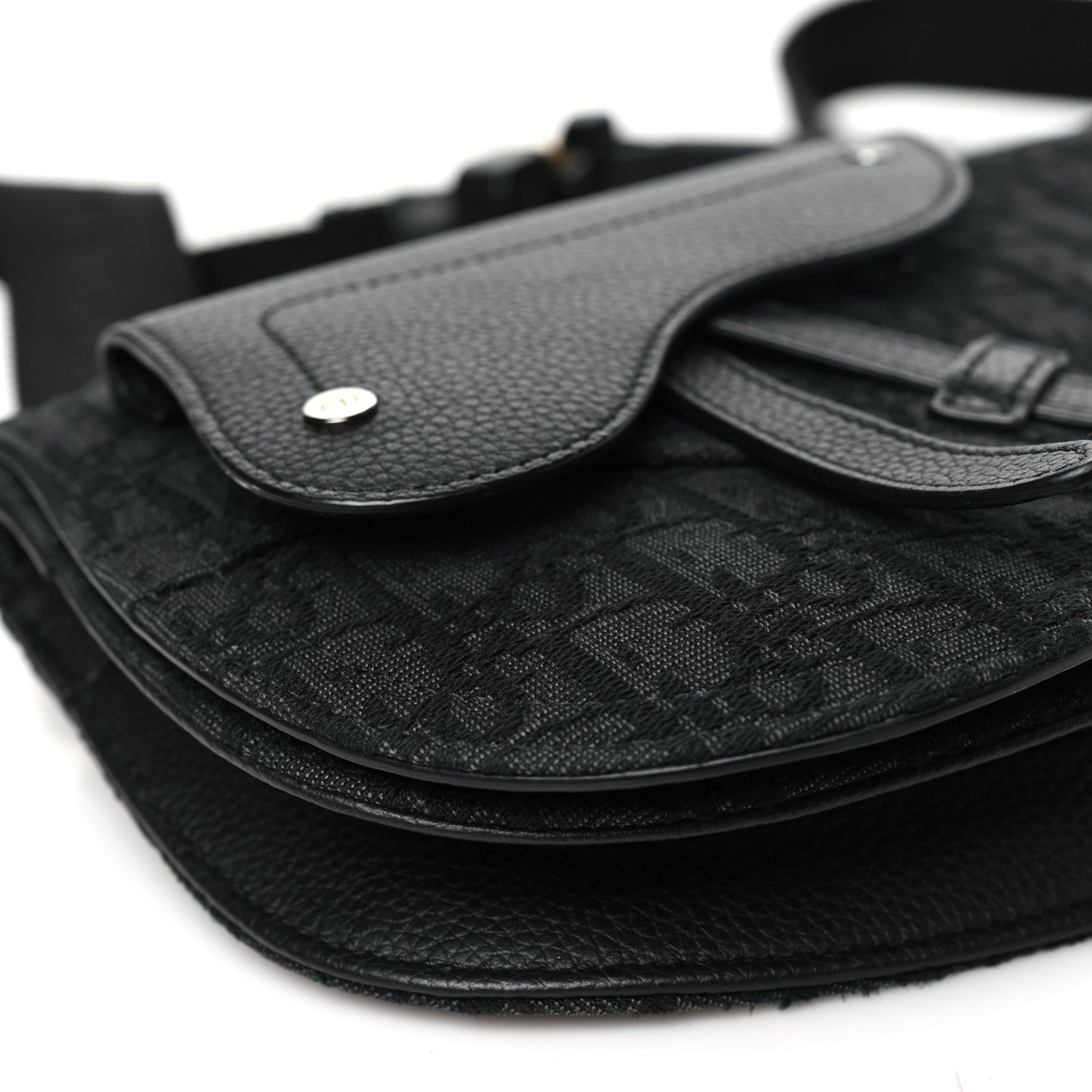 Christian Dior Oblique Saddle Messenger Pouch Black 9 of 13