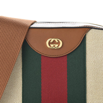 Gucci Vintage Canvas Web Shoulder Bag Sand Cuir 10 of 10
