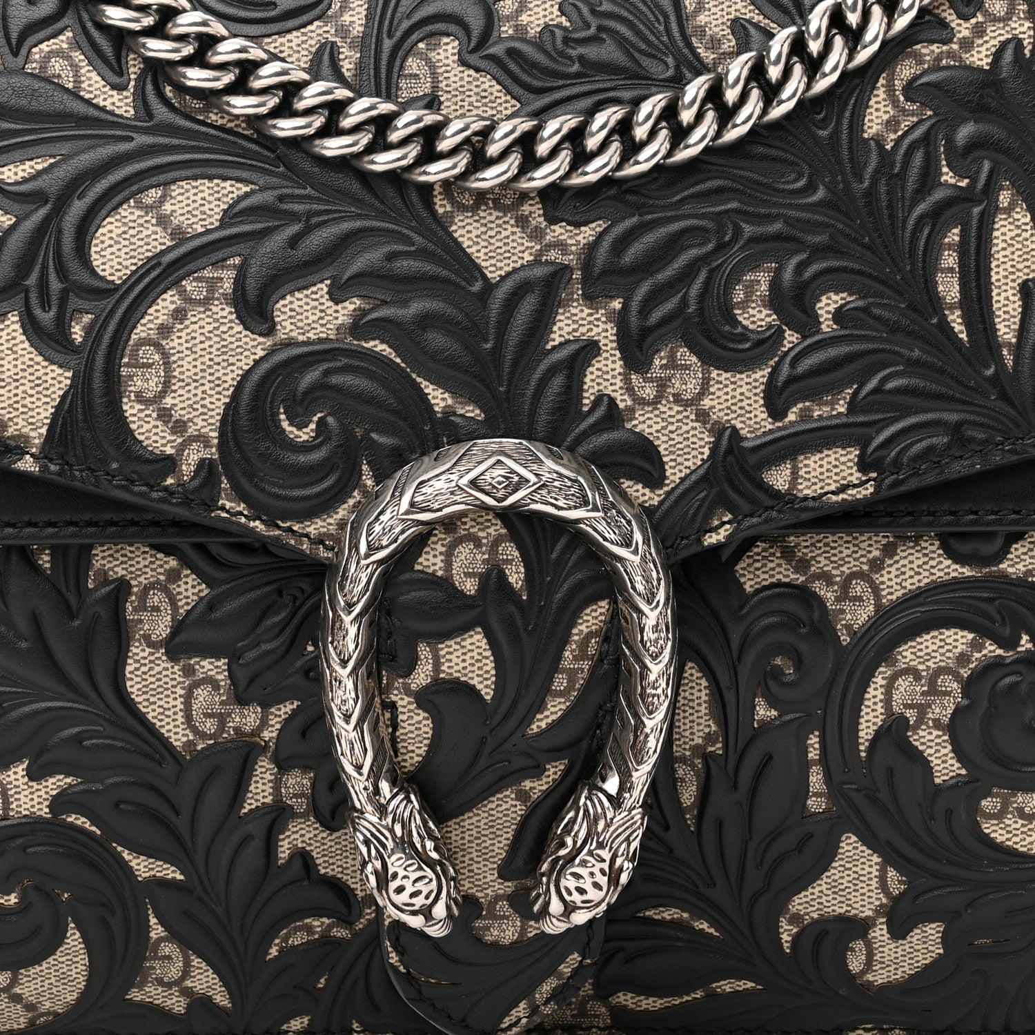 Gucci GG Supreme Monogram Arabesque Medium Dionysus Shoulder Bag Black 8 of 13