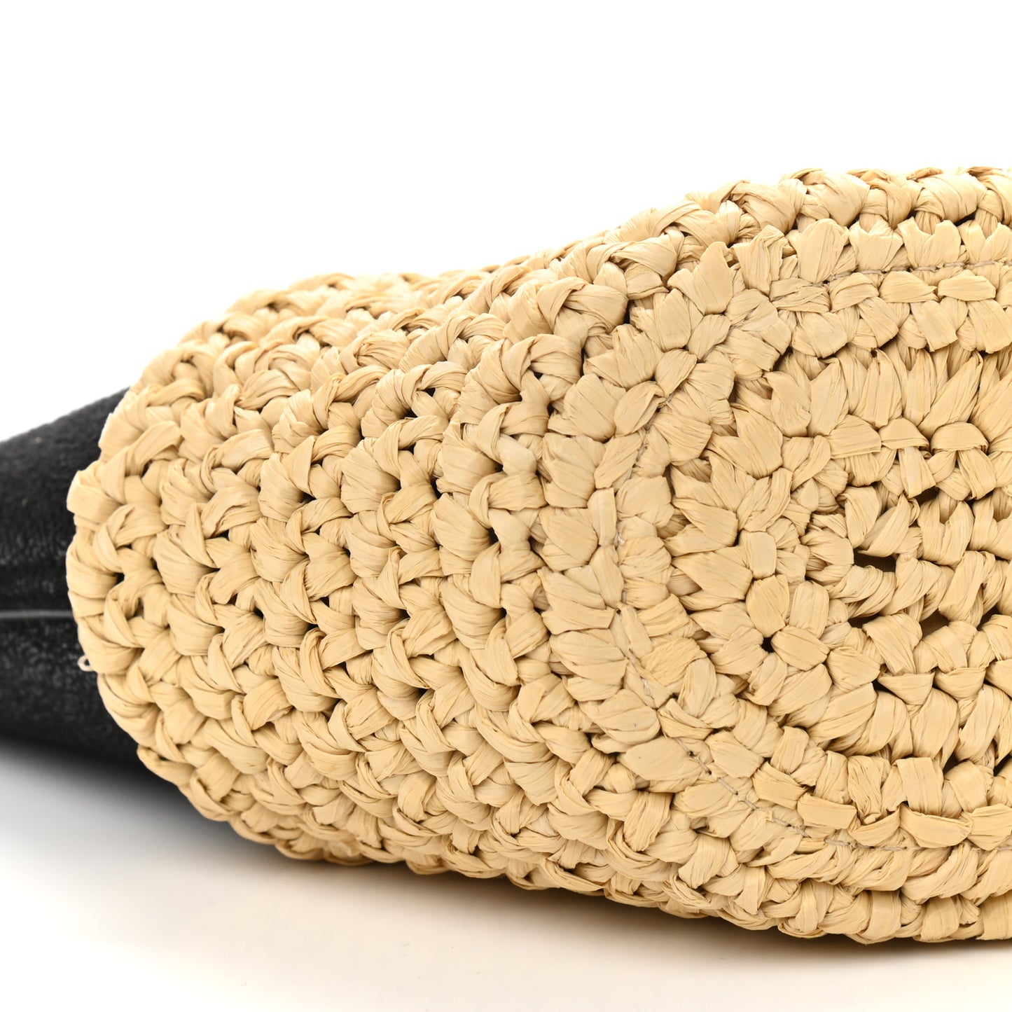 Raffia Falabella Small Half & Half Shoulder Bag Black