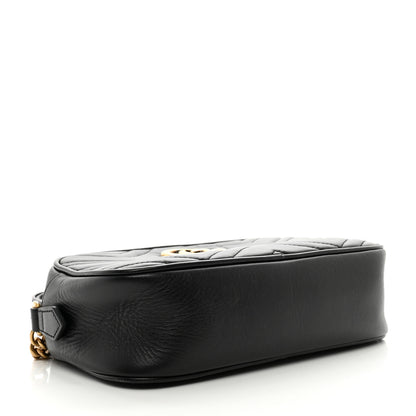 Gucci Calfskin Matelasse Small GG Marmont Chain Shoulder Bag Black 4 of 12