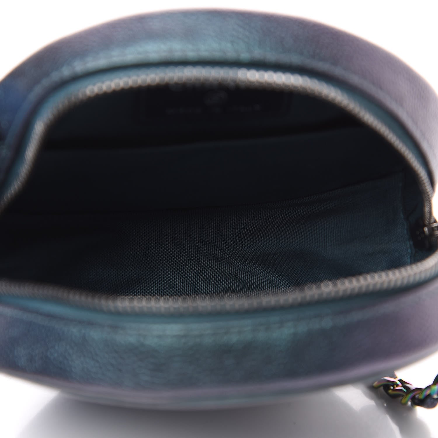 Chanel Iridescent Caviar Quilted Round Filigree Crossbody Dark Turquoise 4 of 10